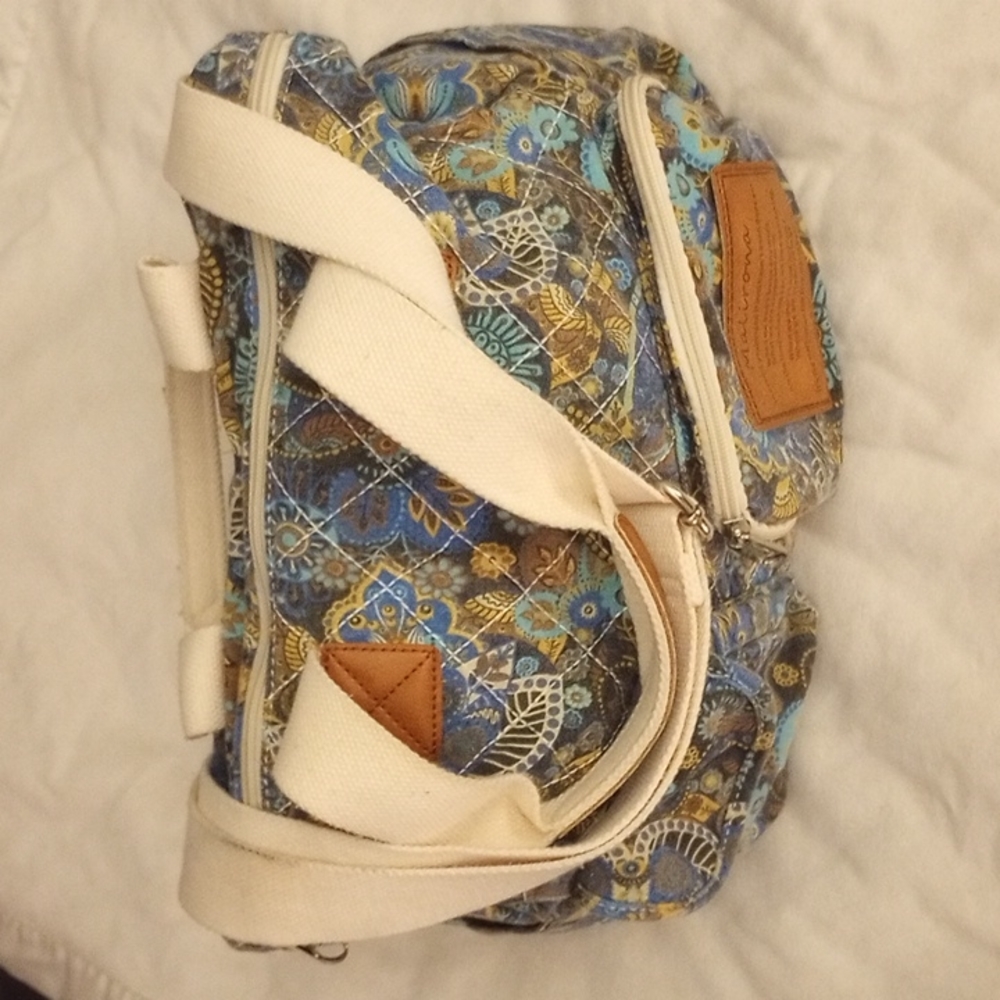 Malirona Sac de voyage en toile pour week-end, Fleur noire